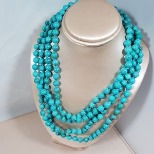 Nwot, 62 inches Turquoise beads necklace